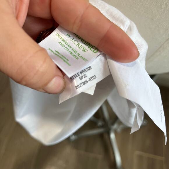 J.Crew White Cotton Tiered Dress Large NWT Resort Beach Clean Girl Minimal Sz L - Picture 5 of 9